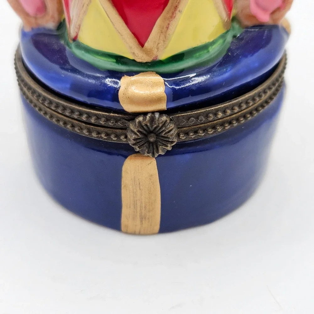 VTG Teddy Bear Drummer Hinged Trinket Box Ceramic Toy Soldier Mini Drum